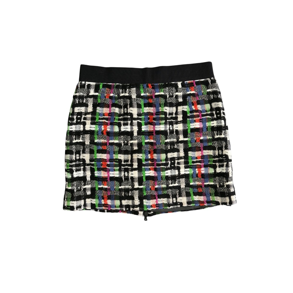 Milly Couture Tweed Cotton & Wool Mini Pencil Skirt Size 14 Preppy Chic‎ Party